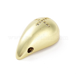 Rack Plating Brass Micro Pave Clear Cubic Zirconia Pendants&nbsp;KK-H474-18G-03