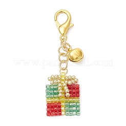 Christmas Gift Handmade Glass Seed Beads Pendant Decoraitons&nbsp;HJEW-MZ00350-04