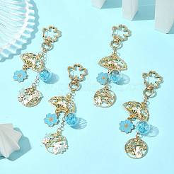 4Pcs Alloy Enamel & Glass Pendant Decorations&nbsp;HJEW-FS00049