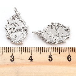 Rack Plating Brass & Clear Cubic Zirconia Pendants&nbsp;KK-S371-03P