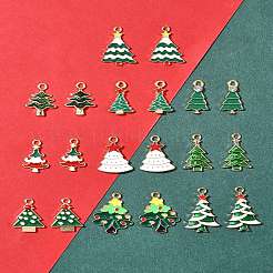 20Pcs 10 Styles Christmas Alloy Enamel Pendants&nbsp;FIND-FS0002-64