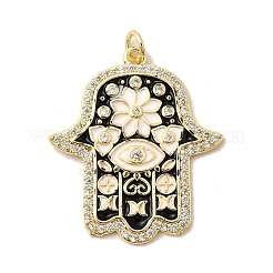 Brass Micro Pave Cubic Zirconia Pendants&nbsp;KK-I378-17G