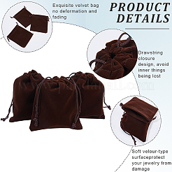 20Pcs Velvet Jewelry Drawstring Gift Bags&nbsp;ABAG-BBC0001-14C
