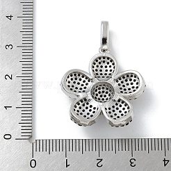 Rack Plating Brass Micro Pave Clear Cubic Zirconia Pendants&nbsp;KK-G515-63P-02