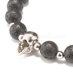 Adjustable Skull Braided Bead Bracelets&nbsp;BJEW-JB07497-01