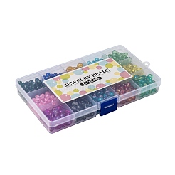 15 Colors Transparent Crackle Glass Beads&nbsp;CCG-X0011-01-6x8mm