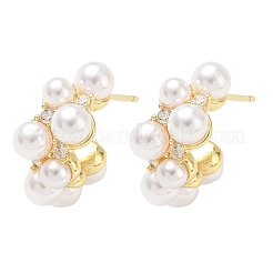 Brass Micro Pave Cubic Zirconia Stud Earrings for Women&nbsp;EJEW-A168-18G