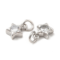 Brass Cubic Zirconia Charms&nbsp;KK-E068-VB227
