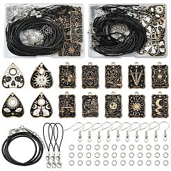 DIY Rectangle with Tarot Alloy Enamel Pendant Earring/Necklace Making Kits&nbsp;DIY-YW0011-76