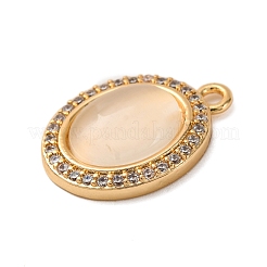 Brass Micro Pave Clear Cubic Zirconia Pendants&nbsp;KK-Z066-06G-01