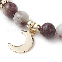 8mm Round Natural Plum Blossom Tourmaline Beaded Stretch Bracelets&nbsp;BJEW-JB10469-02