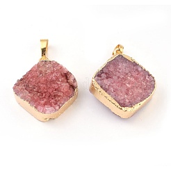 Electroplated Natural Dyed Druzy Quartz Pendants&nbsp;G-I251-02G
