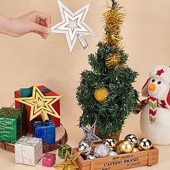 4Pcs 4 Style Plastic Christmas Treetop Star Ornament&nbsp;AJEW-GA0006-07
