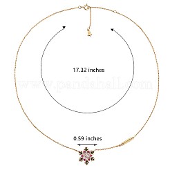 Colorful Cubic Zirconia Christmas Snowflake Pendant Necklace&nbsp;JN1053A