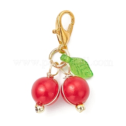 2Pcs 2 Colors ABS Plastic Imitation Pearl & Acrylic Pendant Decorations&nbsp;HJEW-JM03887