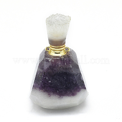 Faceted Natural Jade Openable Perfume Bottle Pendants&nbsp;G-E556-11H