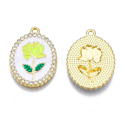 Rack Plating Alloy Enamel Pendants&nbsp;PALLOY-S132-337G