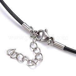 Round Leather Cord Necklaces Making&nbsp;MAK-I005-2mm
