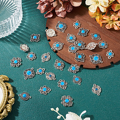 Tibetan Style Alloy with Resin Imitation Turquoise Connector Charms&nbsp;FIND-TAC0035-47AS-11