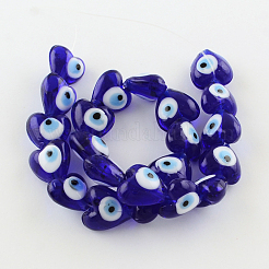 Heart Evil Eye Lampwork Bead Strands&nbsp;LS-LAMP-R119-01