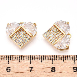 Brass Pave Clear Cubic Zirconia Charms&nbsp;KK-N254-168G