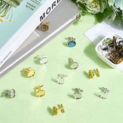 24Pcs 4 Colors Brass Cufflinks&nbsp;KK-SC0006-38