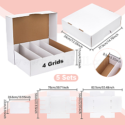 4 Grids Paper Packing Boxes&nbsp;CON-WH0089-249A