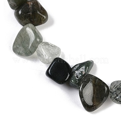 Natural Green Rutilated Quartz Nuggets Beads Strands&nbsp;G-B125-A14-01