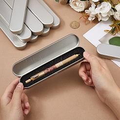 Tinplate Pen Storage Case with Lid&nbsp;CON-WH0089-292