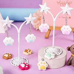 DIY Cat Paw Print Resin Dangle Earring Making Kit&nbsp;DIY-TA0009-51