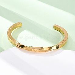 304 Stainless Steel Cuff Bangles for Men Women&nbsp;BJEW-D361-04G