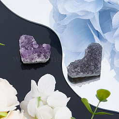 2Pcs 2 Styles Natural Amethyst Sculpture Display Decorations&nbsp;DJEW-DC0001-12