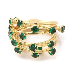 Brass Micro Pave Cubic Zirconia Finger Rings&nbsp;RJEW-P098-14G