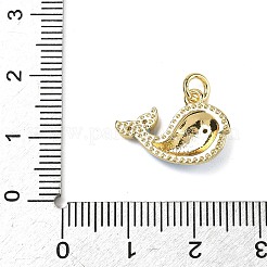 Brass Micro Pave Clear Cubic Zirconia Pendants&nbsp;KK-F925-01G-04