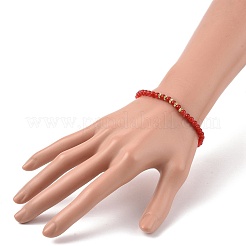 Round Natural Malaysia Jade(Dyed) Bead Stretch Bracelets&nbsp;BJEW-JB09127