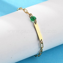 304 Stainless Steel Paperclip Chain Bracelets&nbsp;BJEW-A035-04G-03
