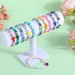 11Pcs Polymer Clay Beads Bracelets&nbsp;BJEW-SW001596