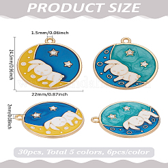12Pcs 2 Colors Alloy Enamel Pendants&nbsp;ENAM-LP0002-58