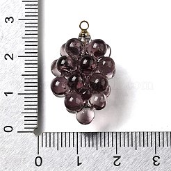 Grape Brass Acrylic Pendants&nbsp;LS-OACR-R006-05G-10