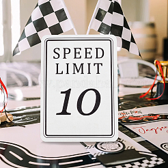Poplar Plywood Racing Speed Limit 10 Sign&nbsp;AJEW-WH0606-008E