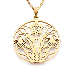 304 Stainless Steel Pendant Necklaces&nbsp;NJEW-T018-57G
