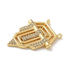Brass Micro Pave Clear Cubic Zirconia Pendants&nbsp;KK-U046-04G-02