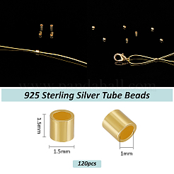 120Pcs 925 Sterling Silver Tube Beads&nbsp;STER-BC0003-06