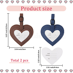 2Pcs 2 Colors PU Leather Luggage Bag Tags&nbsp;AJEW-GF0011-46C