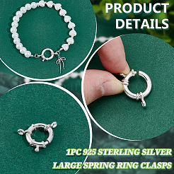 1Pc 925 Sterling Silver Large Spring Ring Clasps&nbsp;STER-NB0001-12A