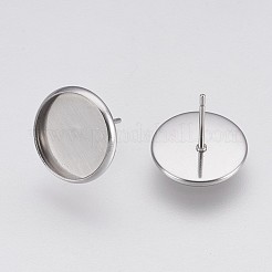Non-Tarnish 202 Stainless Steel Stud Earring Settings&nbsp;STAS-I088-E-02P