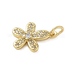 Brass Micro Pave Clear Cubic Zirconia Charms&nbsp;KK-A273-30G