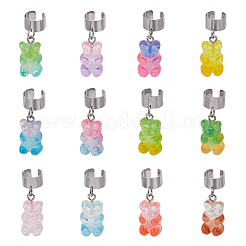 12Pcs Bear Resin Stethoscope Pendant Decorations&nbsp;HJEW-OC00160