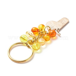 4Pcs Flower/Bee/Orange Juice Alloy Enamel Pendant Keychain&nbsp;KEYC-JKC00412-05