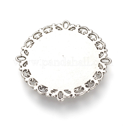 Tibetan Style Alloy Cabochon Connector Settings&nbsp;X-TIBE-T003-13AS-NR